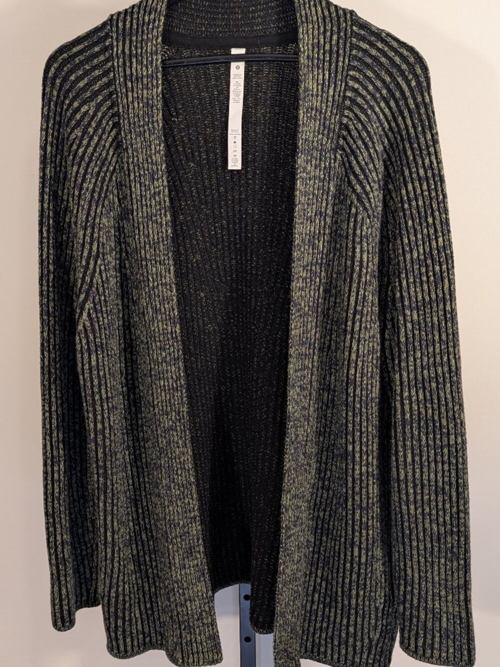 Lululemon Cotton Merino Cashmere Sweater Wrap | Black/Green | Sz L